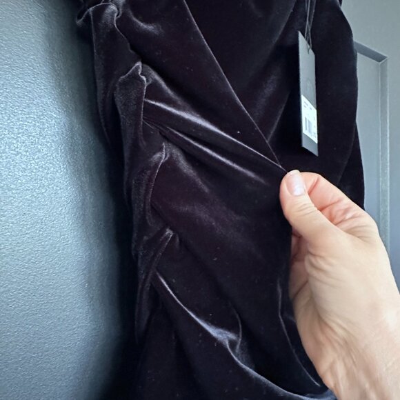 NWT | The Kooples | Black Velvet | Ruched Mini Skirt - Picture 6 of 10